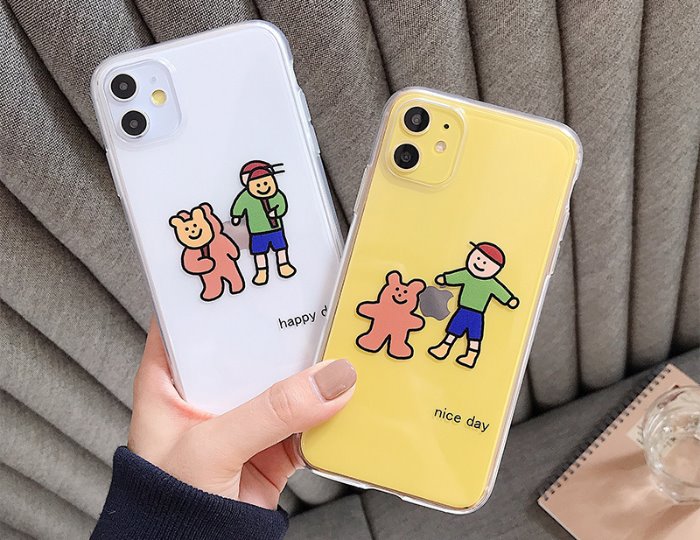 [아이폰] 해피데이 투명 젤리폰케이스 ♥ 2가지 디자인 (아이폰11 pro 아이폰xs ...)