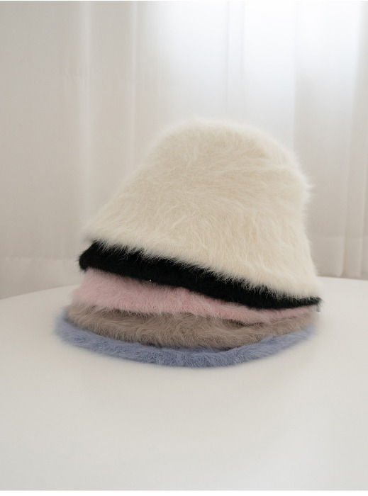 앙고라❤ 마리 벙거지 모자 5color 벙거지 퍼 앙고라 털 겨울 보온 따뜻 모자 버킷햇